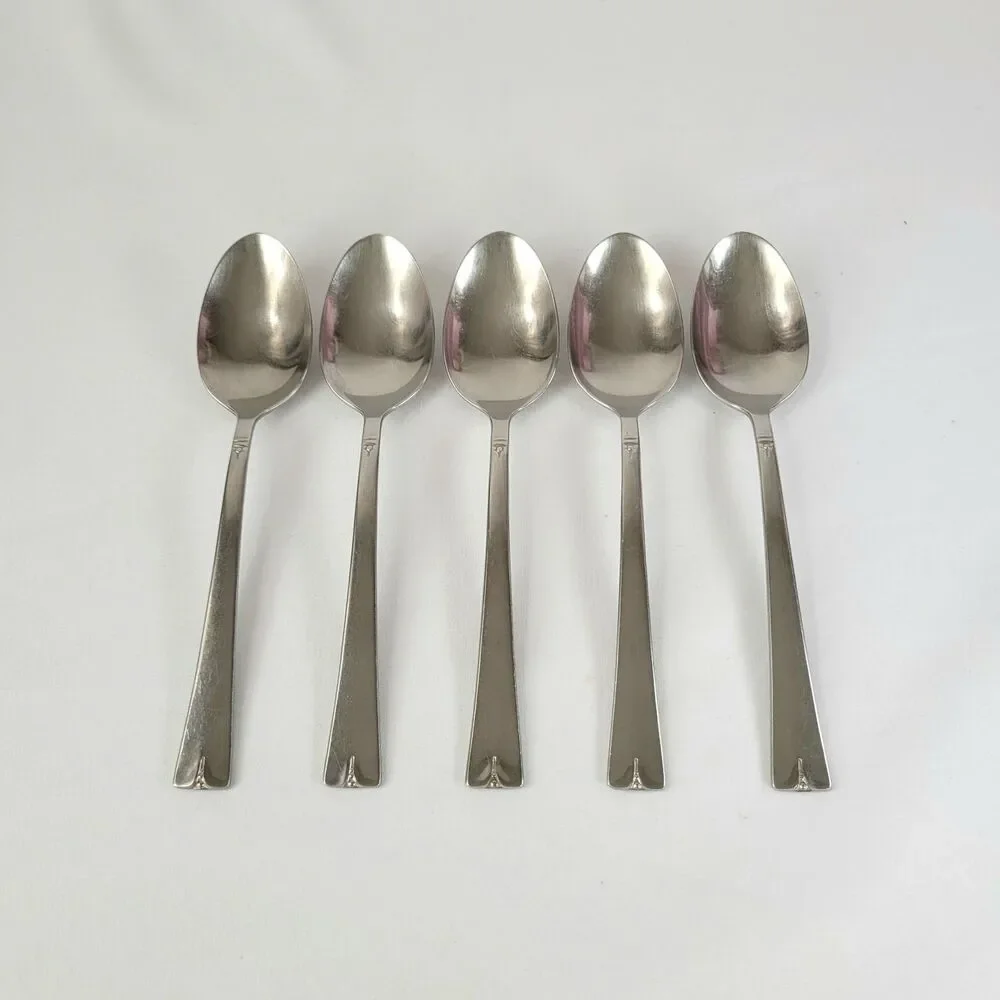 International Silver Rogers Grypsholm Stainless Flatware Set 5 Oval Soup Spoons